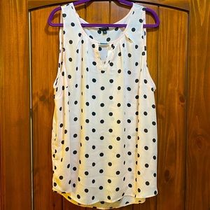 Torrid Light Pink Polka Dot Metal Keyhole Georgette Tank